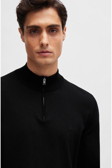 Boss zip neck sweater new arrivals