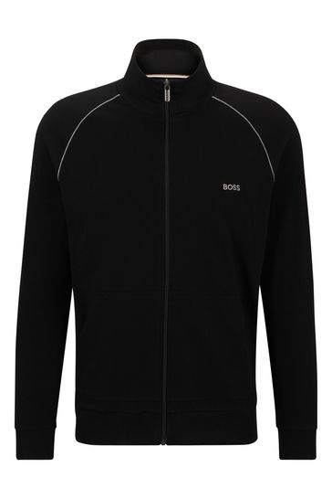 Hugo boss zip through sweatshirt hotsell