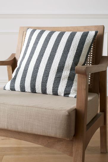 Catherine Lansfield Charcoal Grey Boucle Stripe Cushion