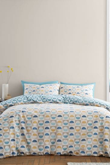 Bianca Blue Hans Retro Spot Cotton Duvet Cover Set