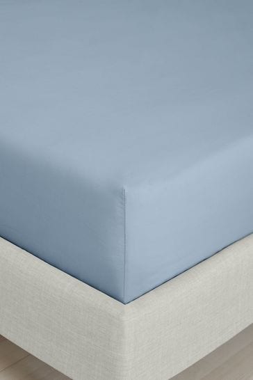 Bianca Blue 200 Thread Count Cotton Percale Extra Deep Fitted Sheet