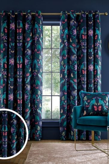 Catherine Lansfield Navy Blue Curtains