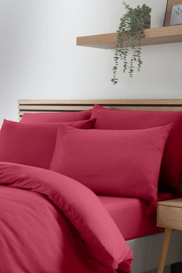 Catherine Lansfield Hot Pink So Soft Easy Iron Duvet Cover Set