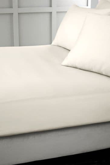 Bianca Oyster 400 Thread Count Cotton Sateen Fitted Sheet