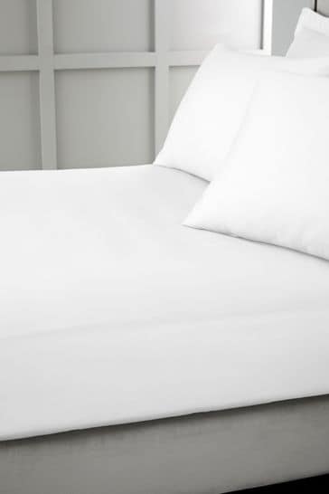 Bianca White 400 Thread Count Cotton Sateen Fitted Sheet