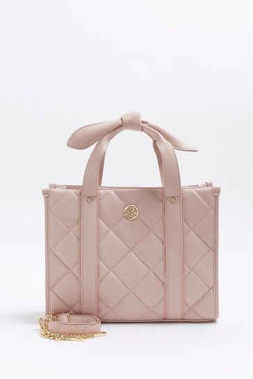 River Island Pink Girls Quilted Shopper Bag