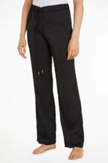 Calvin Klein Black Shiny Satin Trousers