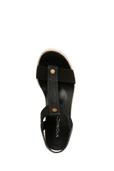 Vionic black 2024 wedge sandals