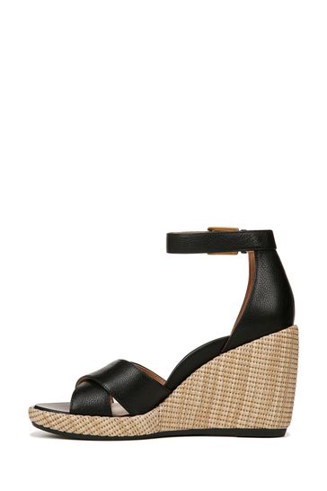 Vionic Black Marina Ankle Strap Wedge Sandals