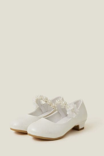 Buy Angels By Accessorize Girls White Pearl Strap Flamenco Shoes