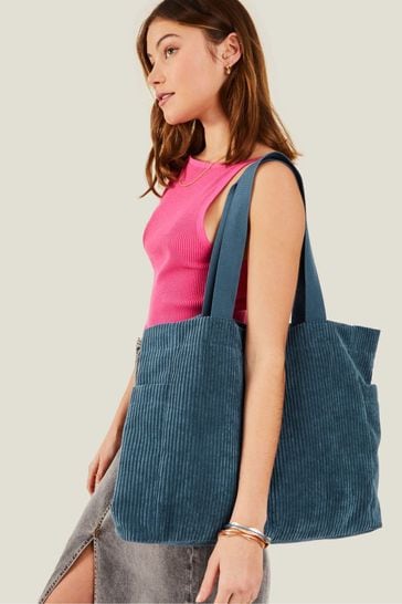 Accessorize Blue Cord Shopper Bag