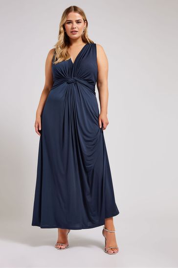 Maxi dress with knot front detail outlet