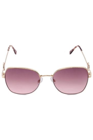 Dune London Gold Gilded Twisted Metal Frame Sunglasses