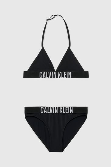 Calvin Klein Logo Triangle Black Bikini Set