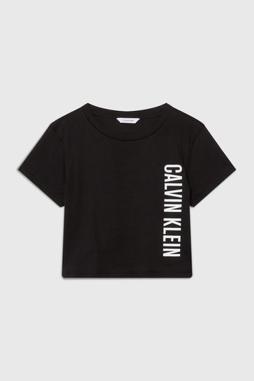 Calvin Klein Slogan Cropped T-Shirt