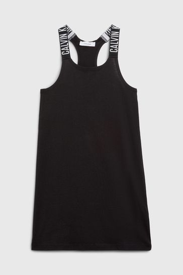 Calvin Klein Logo Strap Tank Black Dress