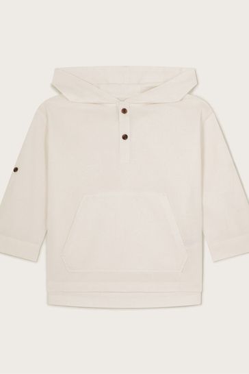 Monsoon Natural Hooded Top in Linen Blend