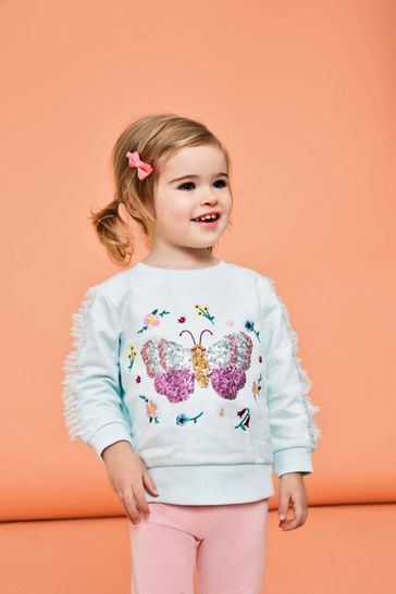 Monsoon Blue Baby Butterfly Sweater and Leggings Set
