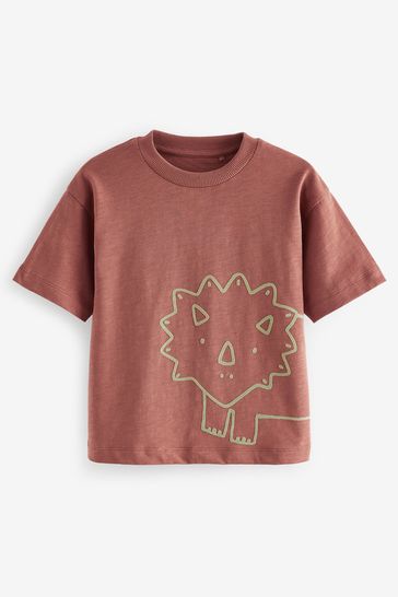 Orange Dinosaur Short Sleeve Character T-Shirt (3mths-7yrs)