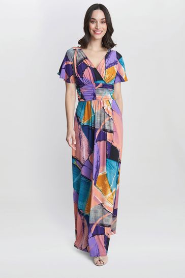 Gina Bacconi Multi Elodie Jersey Maxi Dress