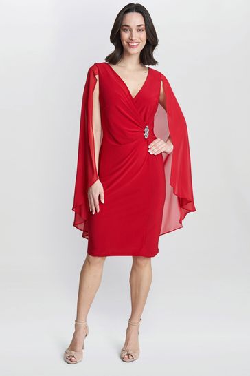 Red chiffon sales cape