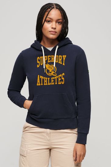 Buy Superdry Blue Varsity Flocked Graphic Hoodie from Next Bahrain