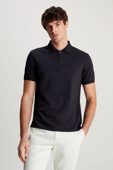 Calvin Klein Black Zip Polo Shirt