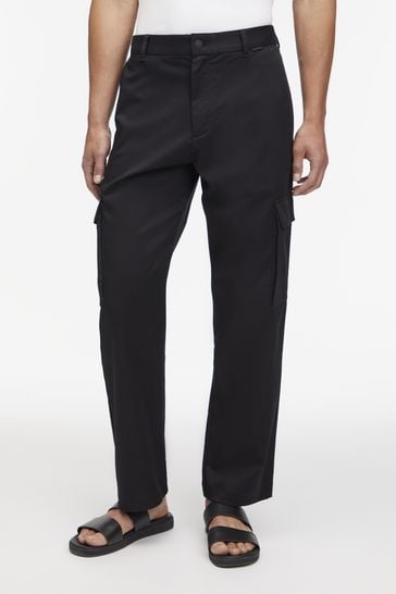 Calvin Klein Black Straight Cargo Trousers