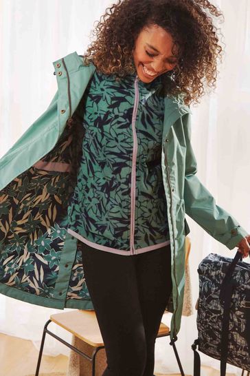 Buy Weird Fish Blue Rochelle Full Zip Printed Microfleece from