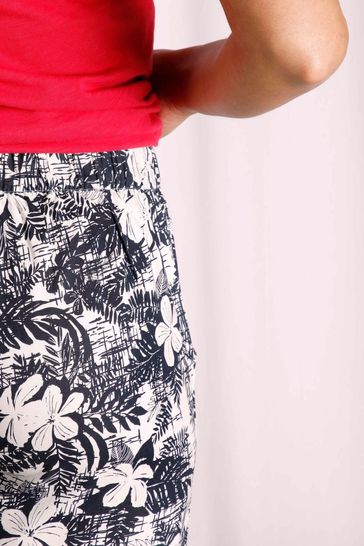 Buy Weird Fish Blue Tresco Eco Viscose Printed Wide Leg Cropped Trousers from Next Denmark