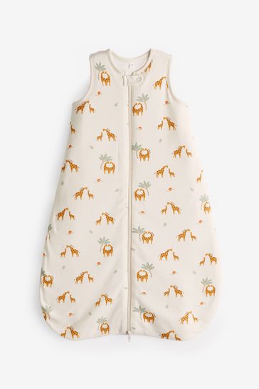 MORI Cream Organic Cotton Giraffe Front Opening 1.5 TOG Sleeping Bag