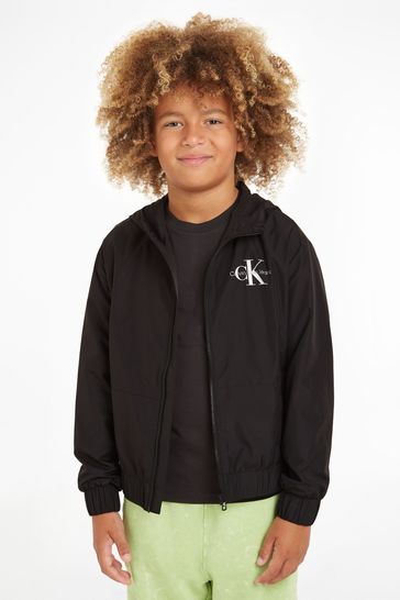 Calvin Klein Logo Zip Through Black Jacket