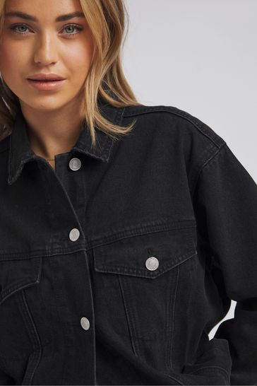 Simply Be Black Boyfriend 100 Cotton Denim Jacket