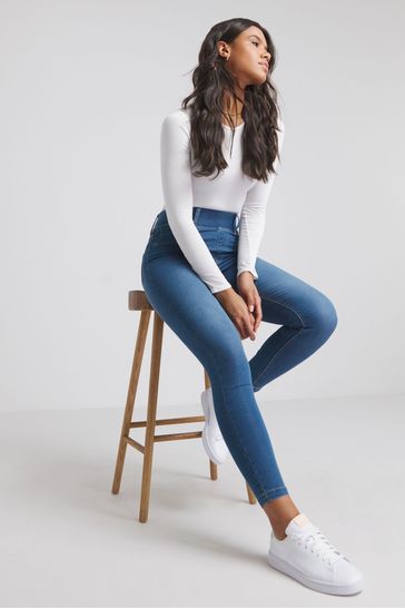 Buy Simply Be Blue Skinny Pull On Jeggings from Next Luxembourg