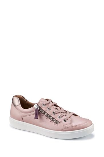 Hotter Pink Wide Fit Chase II Lace up Zip Trainers
