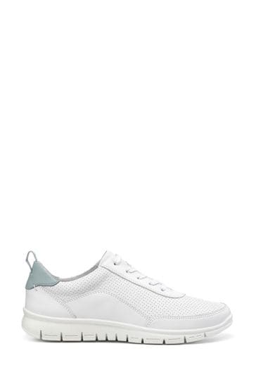 Hotter White Gravity II Lace-Up Wide Fit Trainers