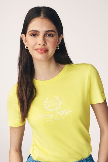 Tommy Hilfiger Yellow Crest Logo T-Shirt