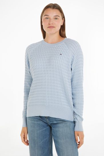 Tommy Hilfiger Blue Cable Knit Sweater
