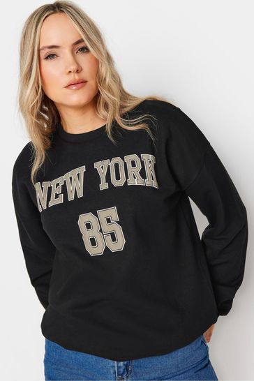 Long Tall Sally Black New York Slogan Sweatshirt