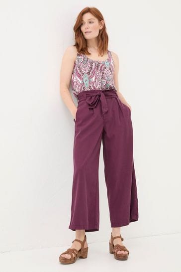 FatFace Purple Mina Cropped Trousers