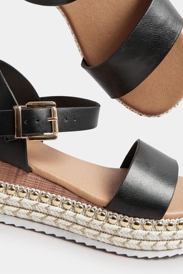 Black espadrilles wide width top