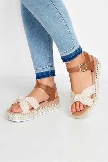 Yours Curve Natural Extra-Wide Fit Two Part Espadrilles