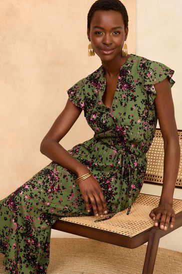 Khaki belted shirt dress clearance