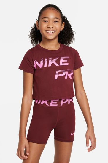Nike Red Pro Cropped T-Shirt