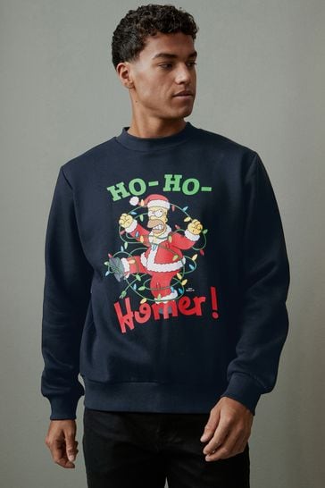 Navy Blue Simpsons Homer Christmas Sweatshirt