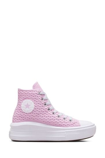 Converse Pink Chuck Taylor Crochet Move Youth Trainers