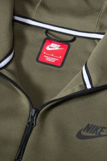 Buy Nike Dark Green Tech Fleece Zip Up Hoodie from Next Hungary