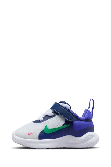 Buy Nike White Green Purple Infant Revolution 7 Trainers from Next