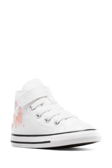 Buy Converse White Pink Chuck Taylor Butterfly Embroidered Infant Trainers from Next Egypt