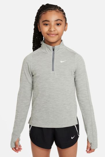 Nike Grey Dri-FIT Half Zip Long Sleeve Running Sweat Top